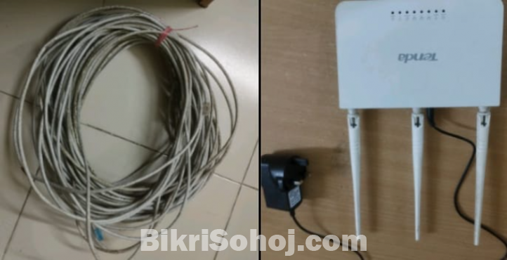 tanda router + cat6 cable 34 meter